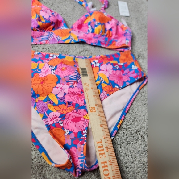 Cupshe Floral Rufled Bralette & High Waist Bikini Set L - Picture 12 of 16
